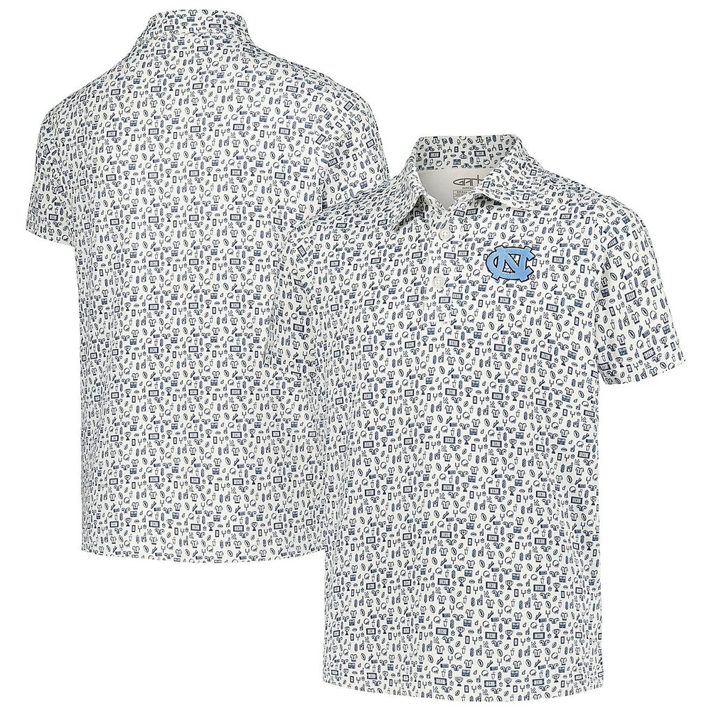NWT Kids North Carolina Tar Heels Garb Polo - Large (9-10) -Carolina Blue/White